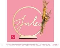 Promoties Houten naamcirkel met naam baby - Huismerk - Ava - Geldig van 20/07/2024 tot 31/12/2024 bij Ava