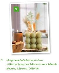 Mosgroene bubble kaars-Huismerk - Ava