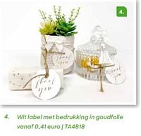 Promoties Wit label met bedrukking in goudfolie - Huismerk - Ava - Geldig van 20/07/2024 tot 31/12/2024 bij Ava