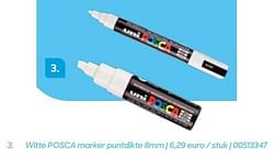 Witte posca marker puntdikte