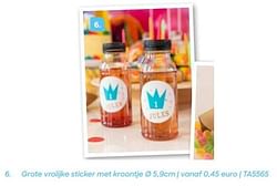 Grote vrolijke sticker met kroontje