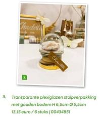 Transparante plexiglazen stolpverpakking met gouden bodem-Huismerk - Ava