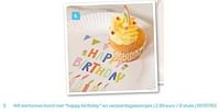 Wit kartonnen bord met happy birthday en verjaardagskaarsjes-Huismerk - Ava