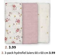 3-pack hydrofiel luiers-Huismerk - Wibra