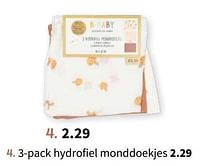 3-pack hydrofiel monddoekjes-Huismerk - Wibra