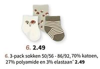 3-pack sokken-Huismerk - Wibra