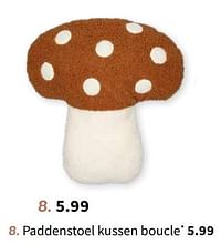 Paddenstoel kussen boucle-Huismerk - Wibra