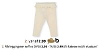 Rib legging met ruffles-Huismerk - Wibra