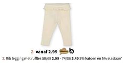 Rib legging met ruffles