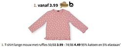 T-shirt lange mouw met ruffles