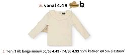 T-shirt rib lange mouw