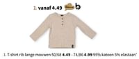 T-shirt rib lange mouwen-Huismerk - Wibra