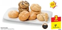 Keizerbroodjes natuur, sesam of maanzaad-Huismerk - Carrefour 
