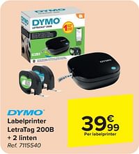 Labelprinter letratag 200b + 2 linten-Dymo