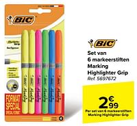 Set van 6 markeerstiften marking highlighter grip-BIC