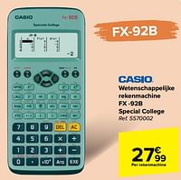 Wetenschappelijke rekenmachine fx -92b special college-Casio