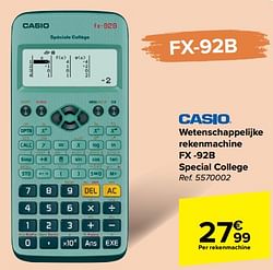 Wetenschappelijke rekenmachine fx -92b special college