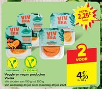 Promoties Veggie en vegan producten vivera - Vivera - Geldig van 24/07/2024 tot 05/08/2024 bij Carrefour