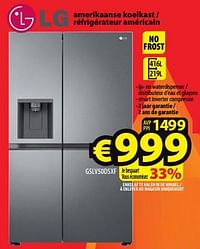 Lg amerikaanse koelkast - réfrigérateur américain gslv50dsxf-LG