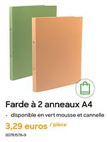 Promotions Farde à 2 anneaux a4 - Produit Maison - Ava - Valide de 19/07/2024 à 30/09/2024 chez Ava