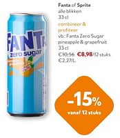 Promoties Fanta zero sugar pineapple + grapefruit - Fanta - Geldig van 17/07/2024 tot 30/07/2024 bij OKay