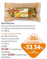 Boni selection focaccia mozzarella- tomaat-basilicum-Boni