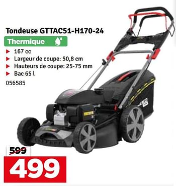 Promotions Gardeo tondeuse gttac51-h170-24 - GarDeo - Valide de 18/07/2024 à 28/07/2024 chez Mr. Bricolage