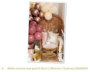 Promotions Ballon chrome rose gold - Produit Maison - Ava - Valide de 20/07/2024 à 31/12/2024 chez Ava