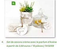 Promotions Set de savons crème avec le parfum d’avène - Produit Maison - Ava - Valide de 20/07/2024 à 31/12/2024 chez Ava