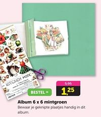 Album 6 x 6 mintgroen-Huismerk - Boekenvoordeel