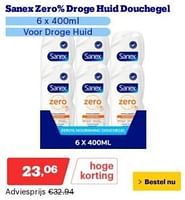 Promoties Sanex zero droge huid douchegel - Sanex - Geldig van 22/07/2024 tot 28/07/2024 bij Bol.com