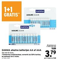 Gamma alkaline batterijen aa of aaa-Gamma