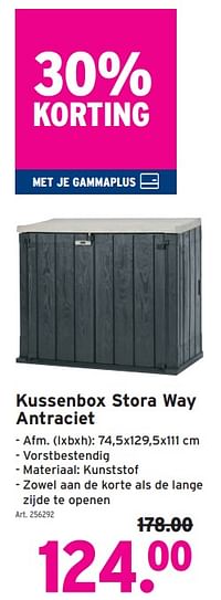 Kussenbox stora way antraciet-Huismerk - Gamma