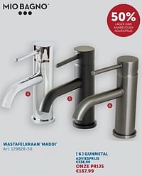 Wastafelkraan maddi gunmetal-Mio Bagno