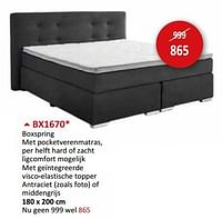 BX1670 Boxspring met pocketverenmatras-Huismerk - Weba