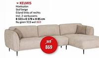 KELMIS Hoeksalon stof beige-Huismerk - Weba