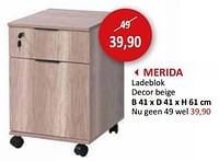 MERIDA Ladeblok decor beige-Huismerk - Weba