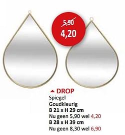 DROP Spiegel goudkleurig