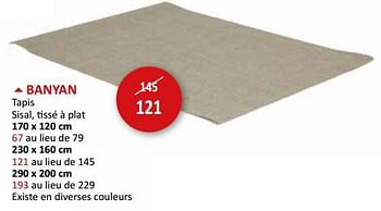 Promotions Banyan tapis - Produit maison - Weba - Valide de 21/08/2024 à 13/10/2024 chez Weba