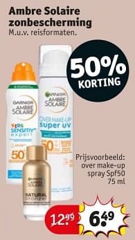 Ambre solaire zonbescherming over make-up spray spf50-Garnier