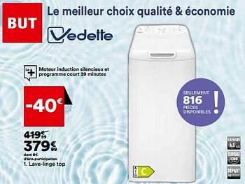 Promotions Lave-linge top vedette vt6522q-vt16522q - Vedette - Valide de 27/08/2024 à 30/09/2024 chez But