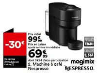 Promotions Machine à café nespresso magimix vertuo pop noir 11729 - Magimix - Valide de 27/08/2024 à 30/09/2024 chez But