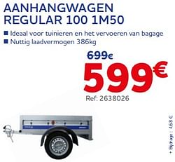 Aanhangwagen regular 100 1m50