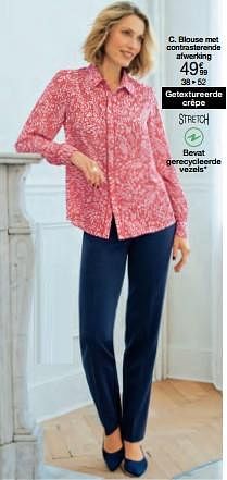 Blouse met contrasterende afwerking