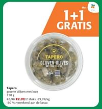 Tapero groene olijven met look-Tapero