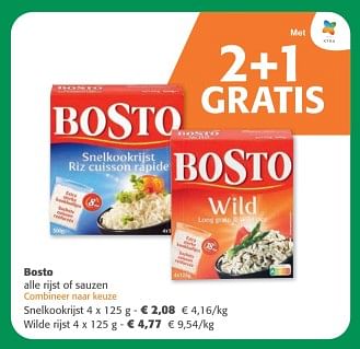 Promoties Bosto alle rijst of sauzen - Bosto - Geldig van 29/08/2024 tot 09/11/2024 bij CoMarkt