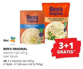 Promoties Basmati rijst - Ben's Original - Geldig van 29/08/2024 tot 09/11/2024 bij CoMarkt