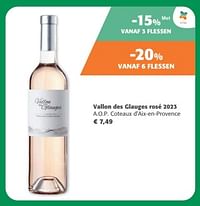 Vallon des glauges rosé 2023 a.o.p. coteaux d’aix-en-provence-Rosé wijnen