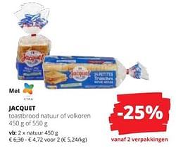 Jacquet toastbrood natuur