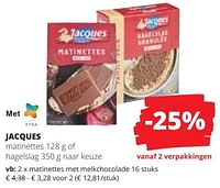 Matinettes met melkchocolade-Jacques